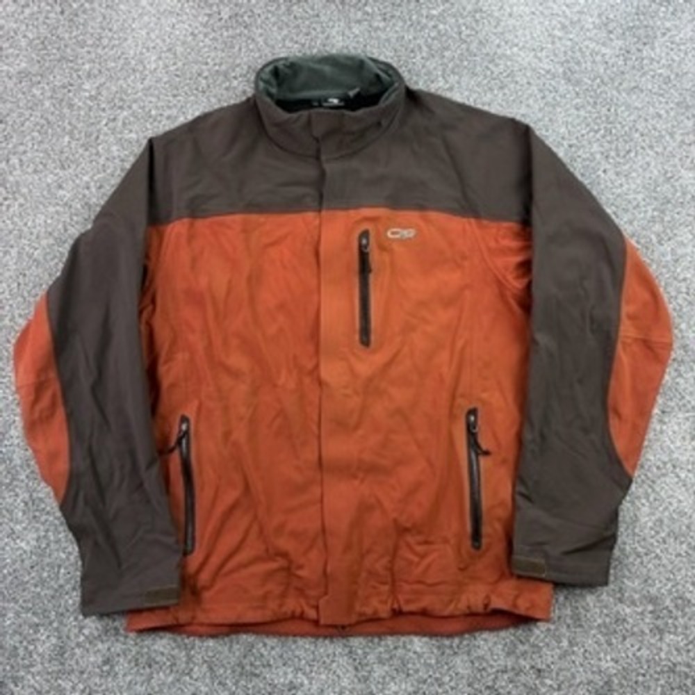 Outdoor Research Credo Jacket Men's XL Orange Gray Full Zip Softshell Fleece